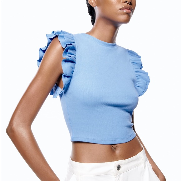 Zara | Tops | Zara Ruffled Sleeveless Top | Poshmark